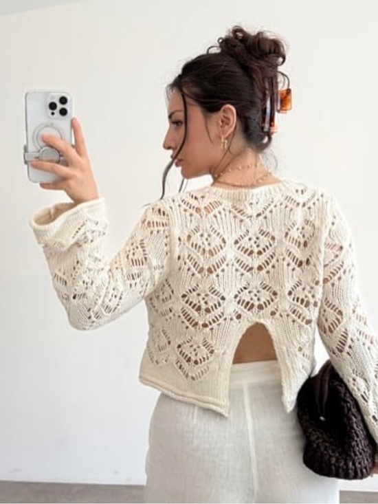 Zara Sweaters - Zara open knit sweater flared sleeve